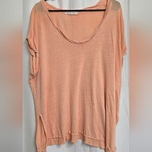 We The Free Light Coral Short Sleeve Top